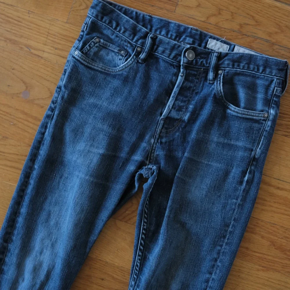 AllSaints Razor Jeans Mens Blue Dark Wash Skinny Fit Indie Sleaze W30 Slim Style